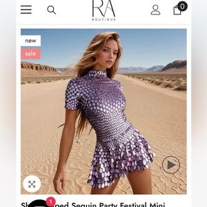 Purple Sequined Party Dress